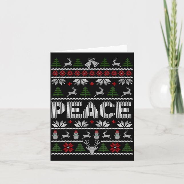 Cartão Peace I Come In Peace Couple Matching Ugly Christm (Frente)