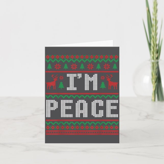 Cartão Peace I Come In Peace Couple Matching Ugly Christm (Frente)