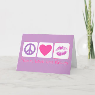 Cartão Peace, Love and Kisses