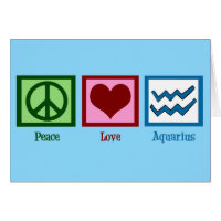 Peace Love Aquarius - Sinal de aniversário azul bo