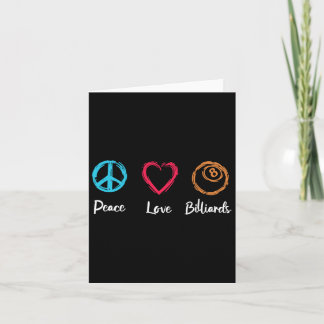 Cartão Peace Love Billiards