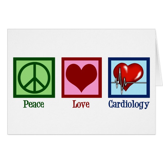 Cartão Peace Love Cardiology Office Holiday Card (Frente Horizontal)