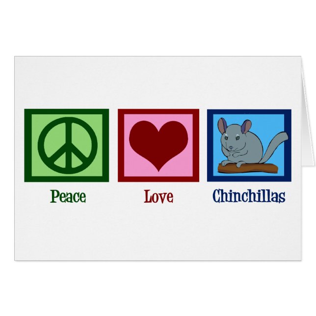 Cartão Peace Love Chinchillas (Frente Horizontal)