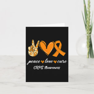 Cartão Peace Love Cure Orange Ribbon Crps Dom Consciência