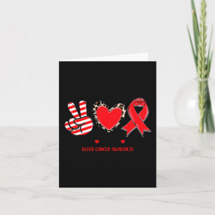 Cartão Peace Love Cure Sangue Awarness Suporte a T-S