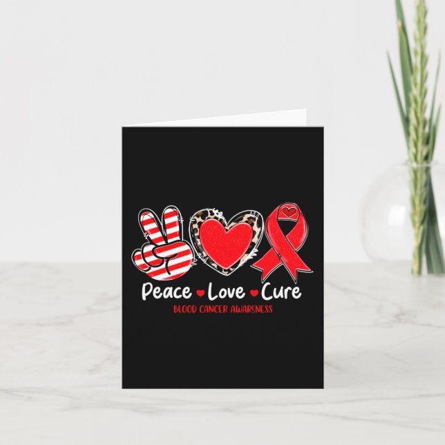 Cartão Peace Love Cure Sangue Awarness Support 1 (Frente)