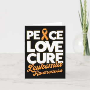 Cartão Peace Love Cure Support Leukemia Sensibilização Fr