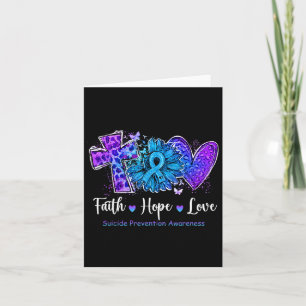 Cartão Peace Love Cure Teal E Suicídio De Girassol Roxo