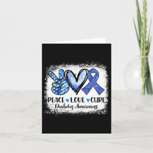 Cartão Peace Love Cure Type 1 Diabetes Sensibilização T1d