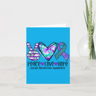 Cartão Peace Love Hope Prevention Awareness Tie-Dye