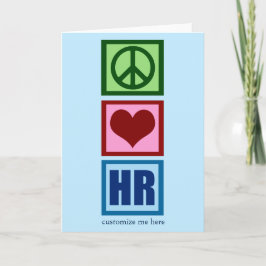 Cartão Peace Love HR Recursos Humanos Personalizados Azul