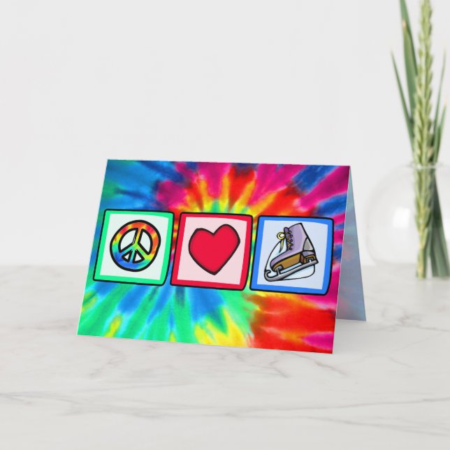 Cartão Peace, Love, Ice Skate (Frente)