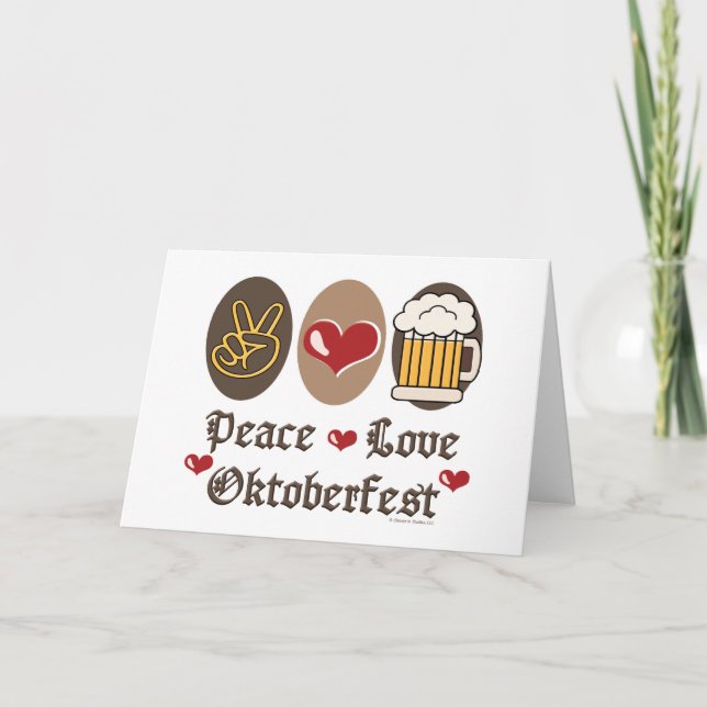 Cartão Peace Love Oktoberfest Blank Greeting Card (Frente)