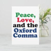 Peace Love Oxford Comma English Grammar Humor