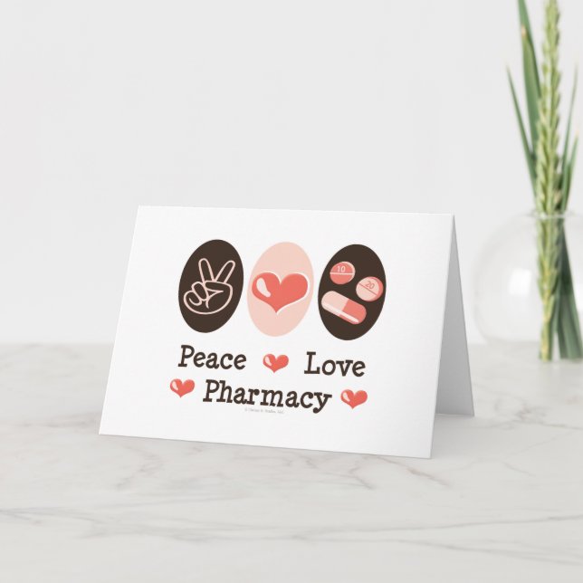 Cartão Peace Love Pharmacy Greeting Cards (Frente)