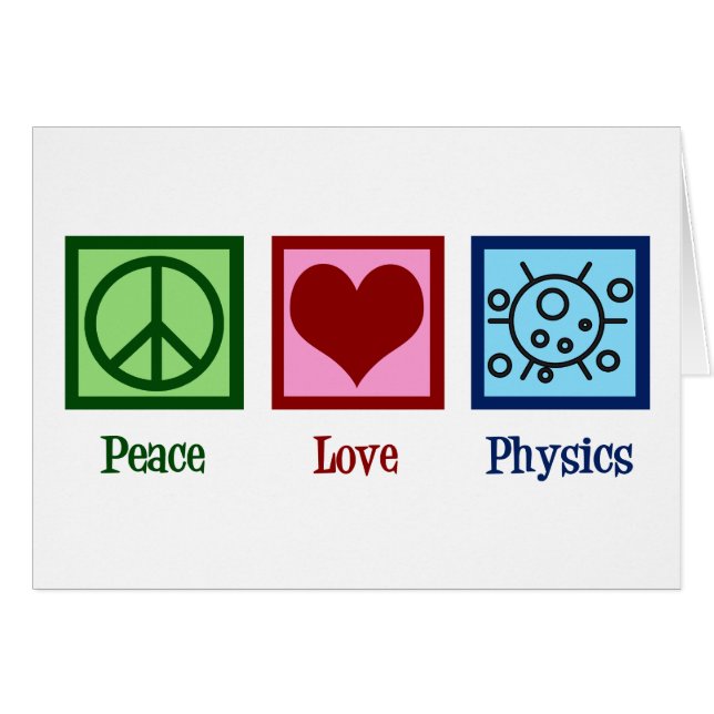 Cartão Peace Love Physics Professor Card (Frente Horizontal)