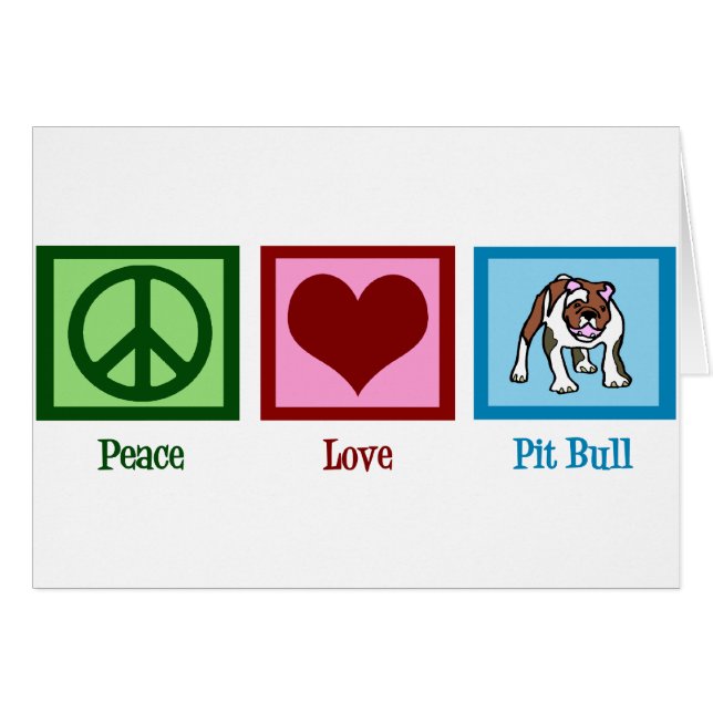 Cartão Peace Love Pit Bull (Frente Horizontal)