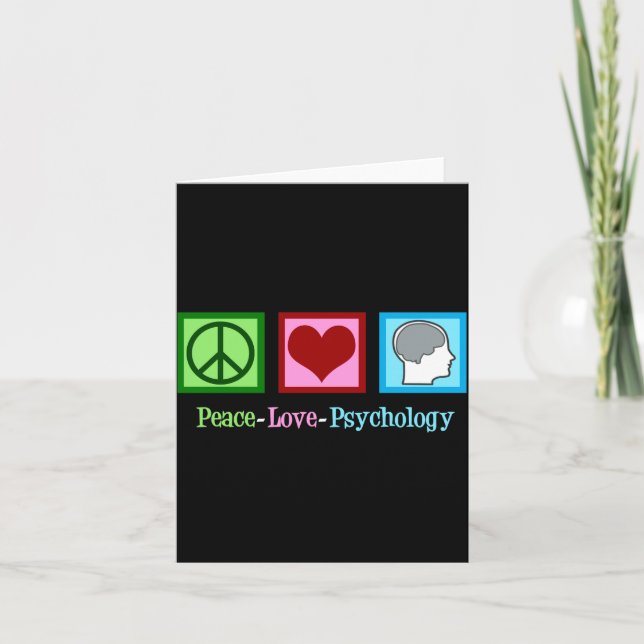 Cartão Peace Love Psychology Cute Psychologist  (Frente)