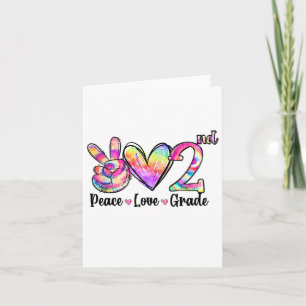 Cartão Peace Love segundo Grade Tie Dye Ck Para Professor