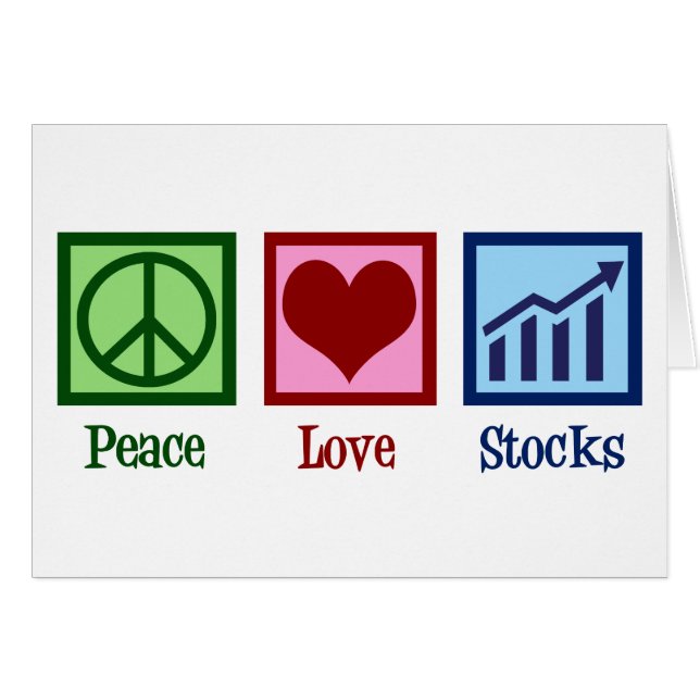 Cartão Peace Love Stocks Broker Holiday Card (Frente Horizontal)