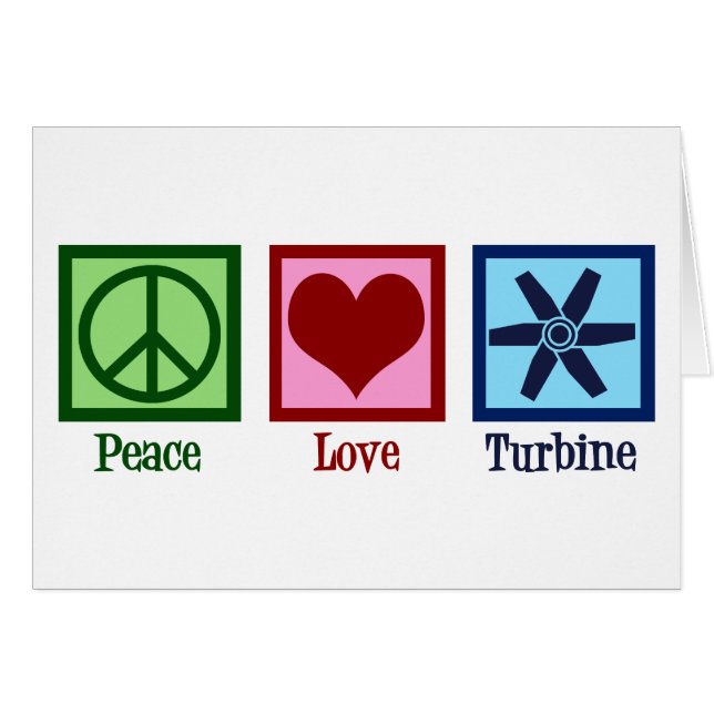 Cartão Peace Love Turbine Fan (Frente Horizontal)