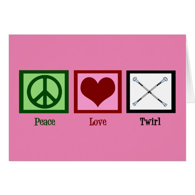 Cartão Peace Love Twirl (Frente Horizontal)