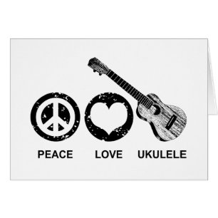 Cartão Peace Love Ukulele