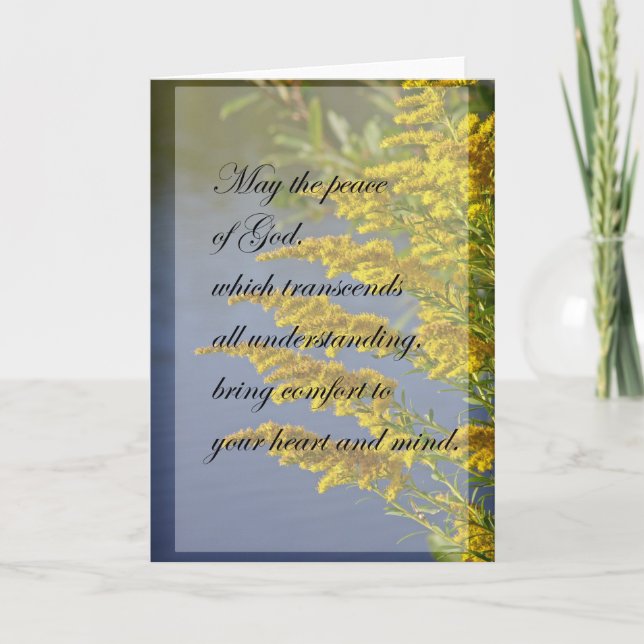 Cartão Peace of God Sympathy Card (Yellow Floral) (Frente)
