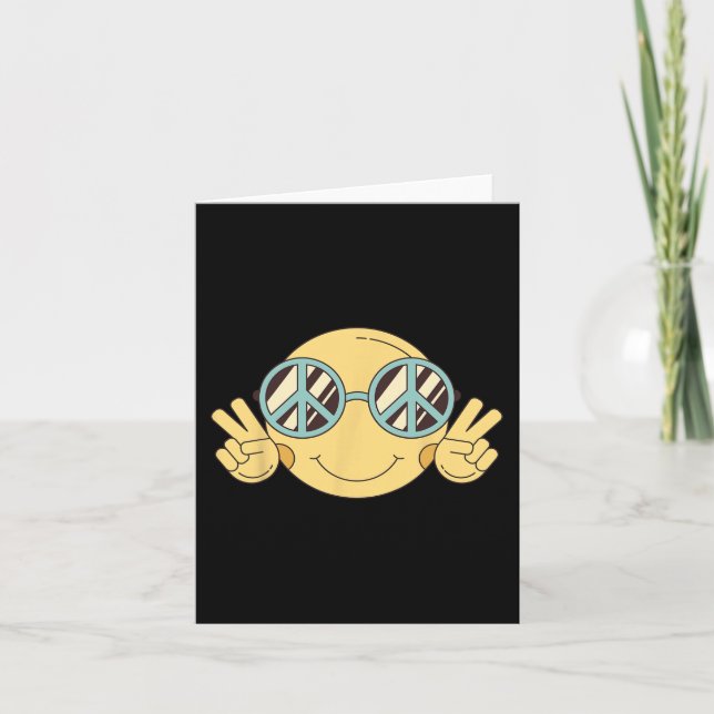 Cartão PEACE SIGN LOVE 60s 70s Groovy Hippie Costume Hall (Frente)