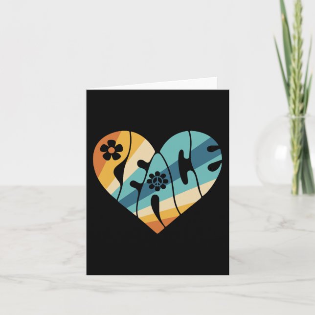 Cartão PEACE SIGN LOVE 60s 70s Groovy Hippie Costume Hall (Frente)