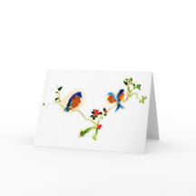 Peaceful birds on a branch note card