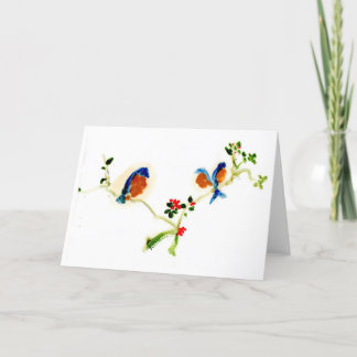 Cartão Peaceful birds on a branch note card