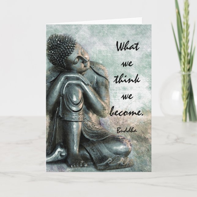 Cartão Peaceful Buddha words of wisdom (Frente)