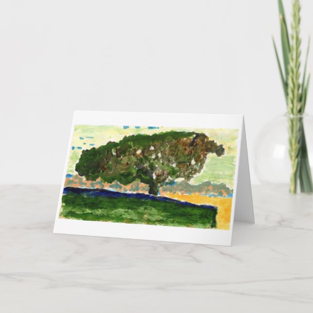 Cartão Peaceful lone tree note card (Frente)