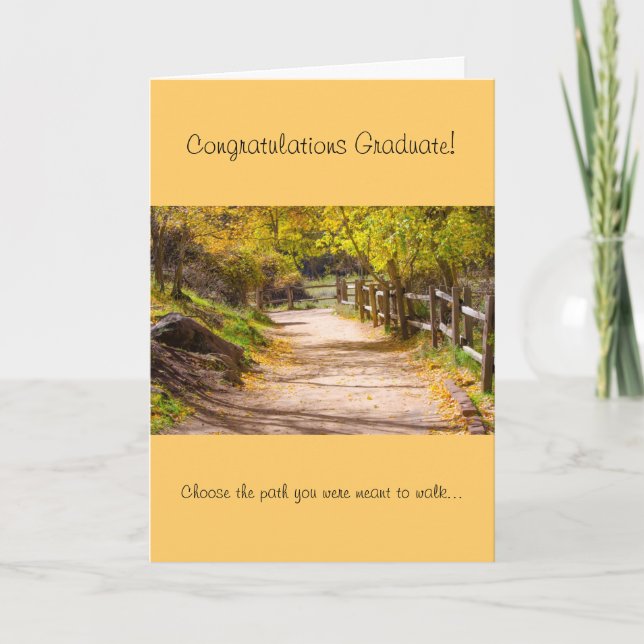 Cartão Peaceful Path Graduation Greeting Card (Frente)