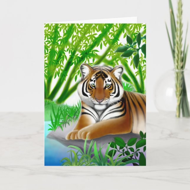 Cartão Peaceful Tiger Greeting Card (Frente)