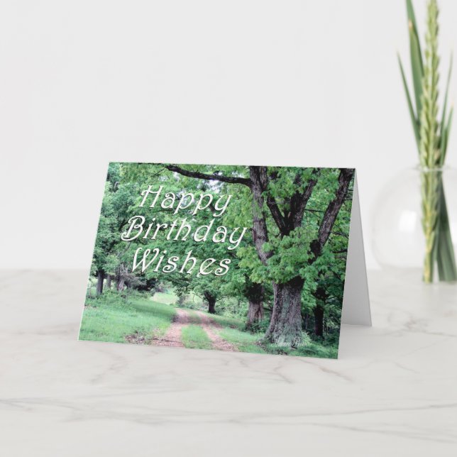 Cartão Peaceful Walk Birthday (Frente)
