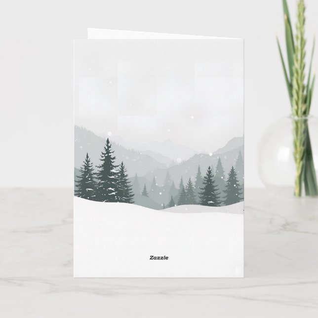 Cartão Peaceful Winter – Minimal Landscape Design (Verso)