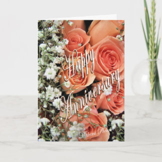 Cartão Peach Anniversary Roses