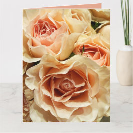 Cartão Peach Apricot Rose Bouquet Folded Greeting Card