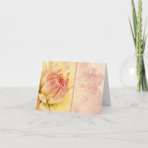 Cartão Peach Dahlias Happy Birthday