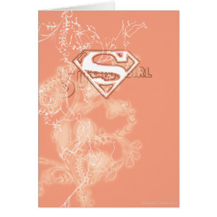Cartão Peach Floral Patterno Supergirl