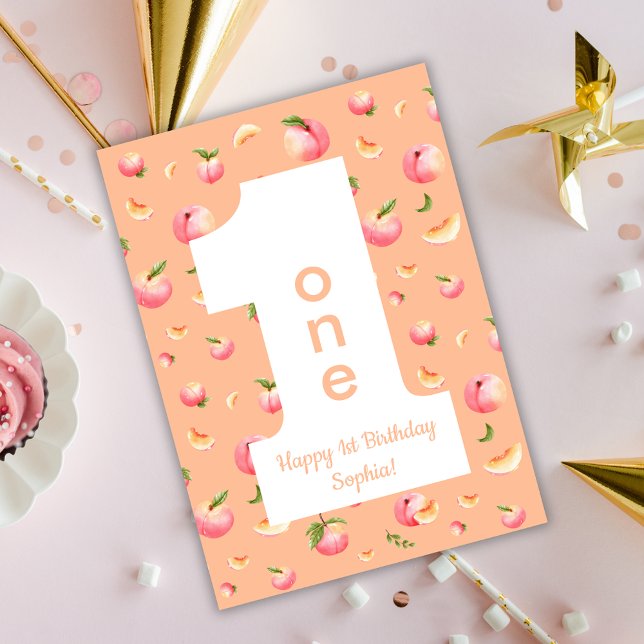Cartão Peach ONE Happy Birthday Card (Criador carregado)