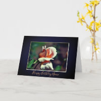 Peach Rosebud Floral Personalizado Aniversário
