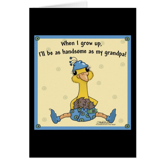 Cartão Peachick Handsome como o vovô (Frente)