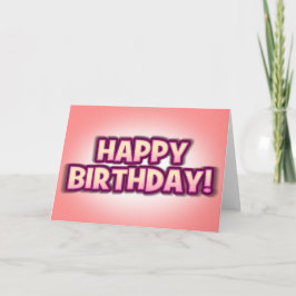 Cartão Peachy Pink'n'Purple Happy Birthday Greetings Card