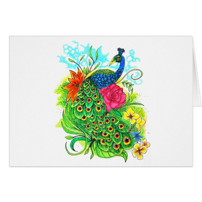 Cartão Peacock (Frente Horizontal)