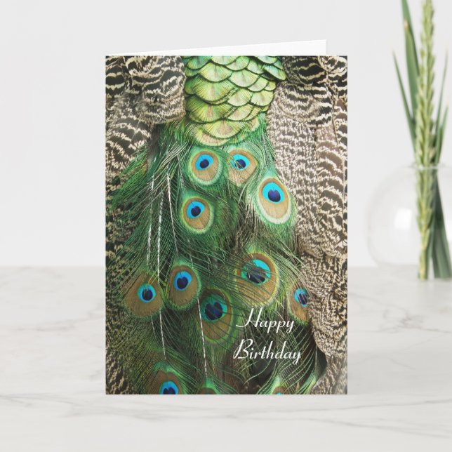 Cartão Peacock Beauty - Birthday Greeting Card (Frente)