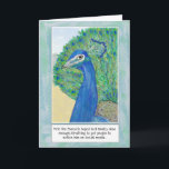 Cartão Peacock Cartoon Funny Birthday Greeting Card<br><div class="desc">In this funny cartoon, Pete the Peacock is fanning his tail feathers is hoping he's done enough strutting to get people to notice him on social media. By default, this says "Happy Birthday", but both this and the wording on the front are completely customisable by you. So you can send...</div>