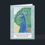 Cartão Peacock Cartoon Funny Birthday Greeting Card<br><div class="desc">In this funny cartoon, Pete the Peacock is fanning his tail feathers is hoping he's done enough strutting to get people to notice him on social media. By default, this says "Happy Birthday", but both this and the wording on the front are completely customisable by you. So you can send...</div>